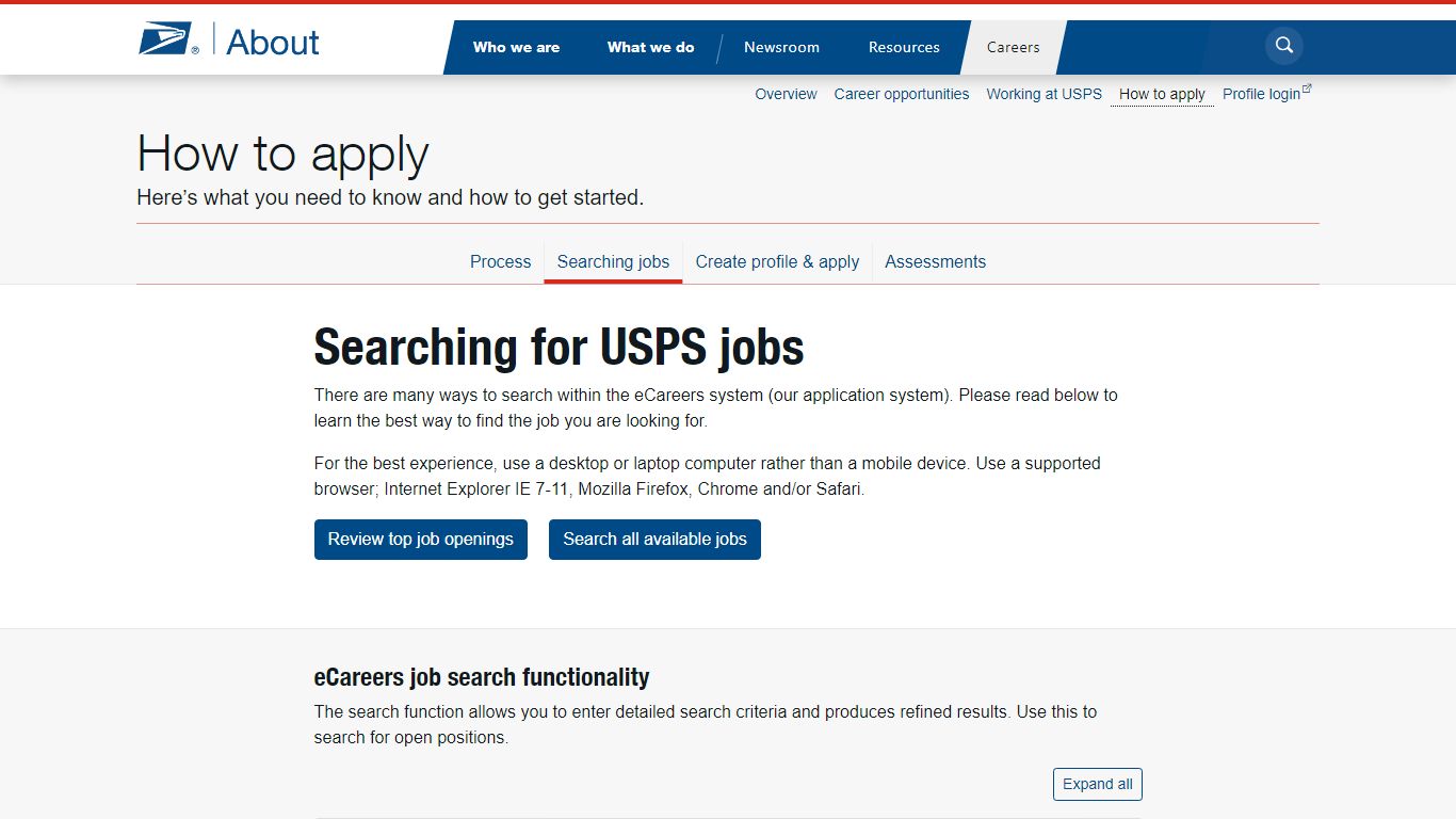 Searching for USPS jobs - Careers - About.usps.com